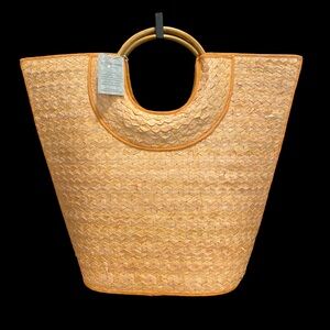 Lantern Moon Straw Slim Tote